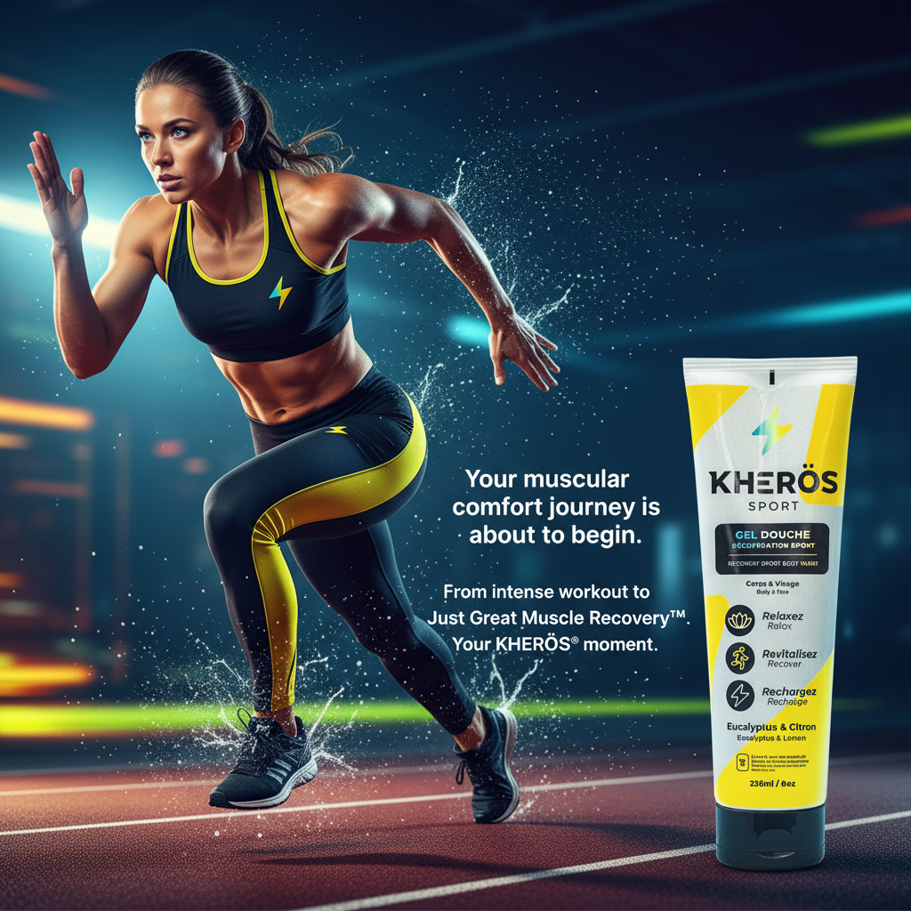 Dynamic banner with female athlete in motion